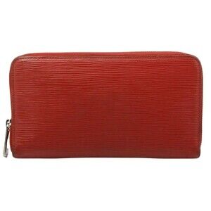 Louis Vuitton Epi Rouge Zippy Wallet Zip Long Wallet Red With Authenticity